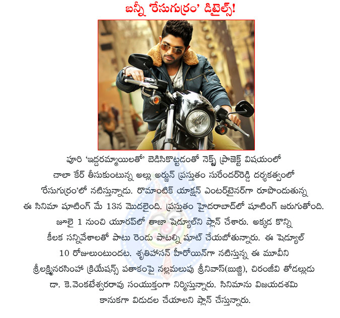 allu arjun,surendar reddy,allu arjun race gurram movie details,allu arjun with surendar reddy,allu arjun new movie with surendar reddy,race gurram movie,race gurram telugu movie,bunny race gurram movie details  allu arjun, surendar reddy, allu arjun race gurram movie details, allu arjun with surendar reddy, allu arjun new movie with surendar reddy, race gurram movie, race gurram telugu movie, bunny race gurram movie details